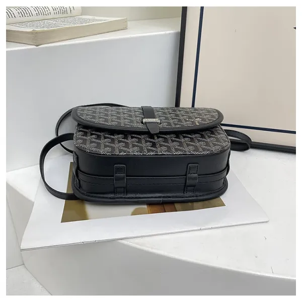 Goyard Saint Louis Mini Gray Chevron Print Saddle Bag Crossbody Bags - 18