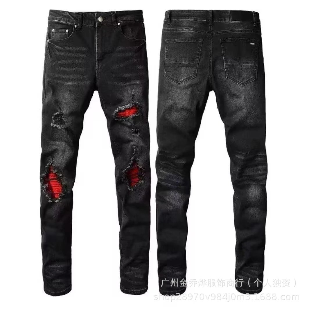 AMIRI Jeans Distressed embroidered patch — No. 51