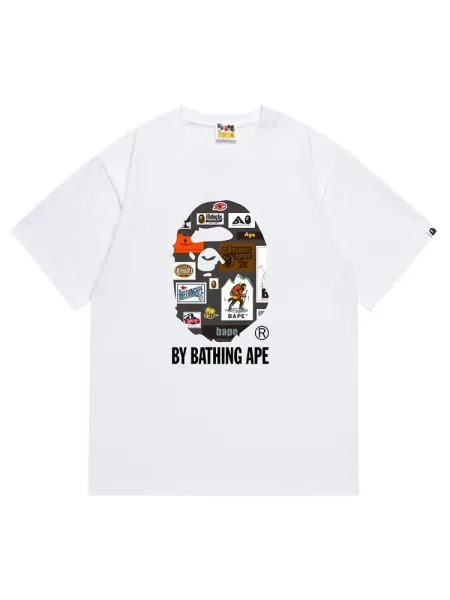 A Bathing Ape Don Life Circle Logo White T-Shirt - 4