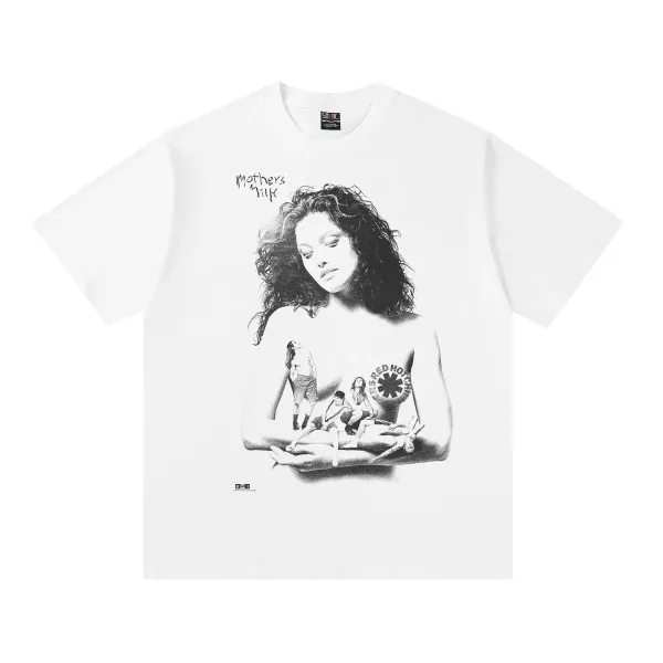Design Red Hot Chili Peppers x EMI Mothers Milk Graphic T-Shirt White T-Shirts - 1