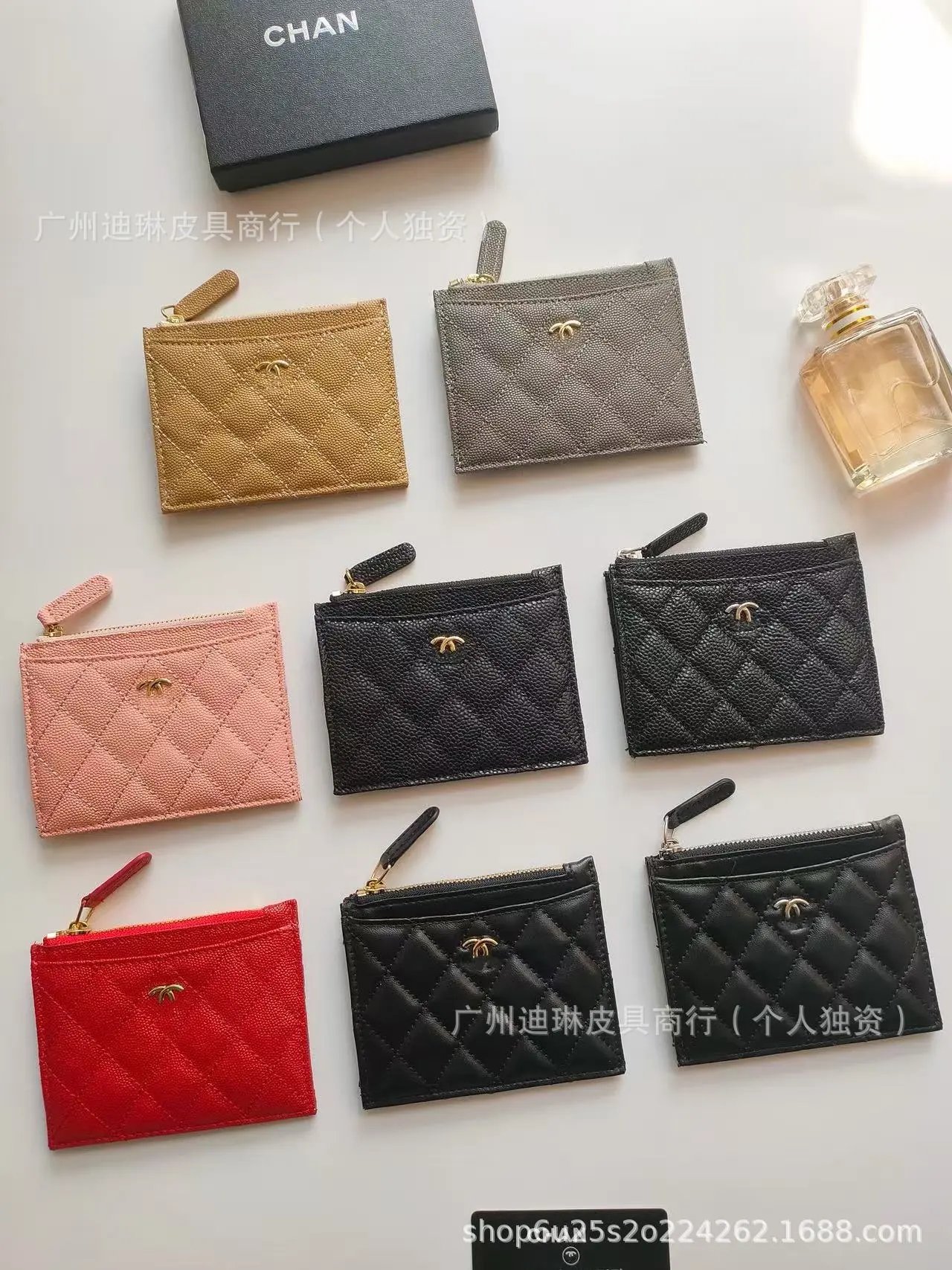 Chanel Classic Quilted Caviar Leather Card Holder Black Wallet - 2