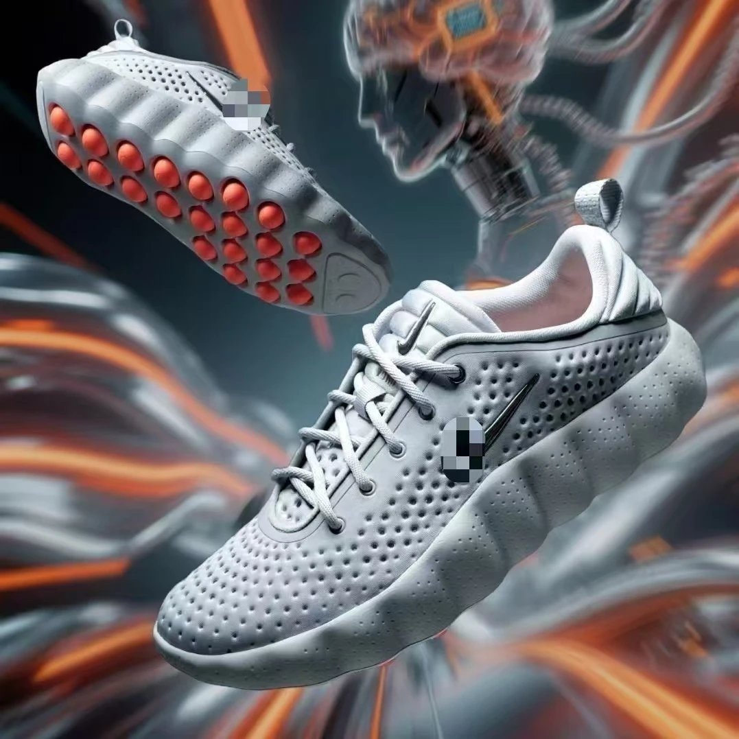 Nike Sneakers Perforated Upper with Orange Pod Outsole image 1