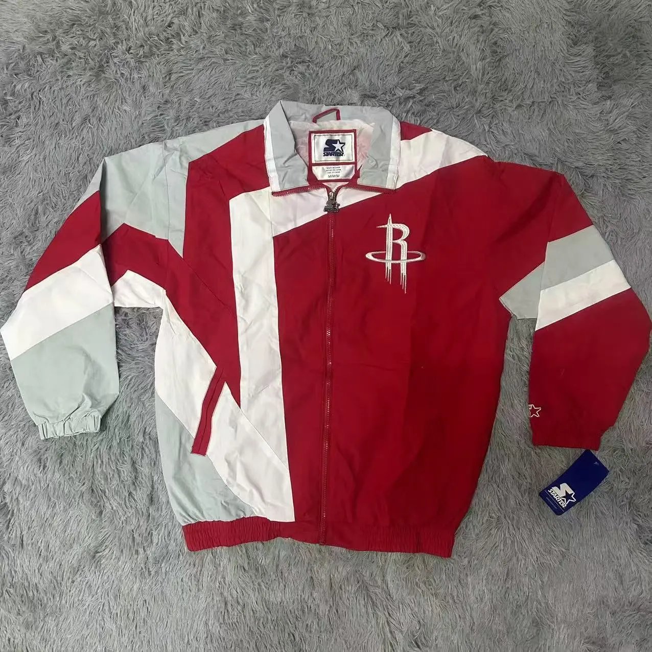 Chicago Bulls Windbreaker Jacket White Red Black Outerwear - 3