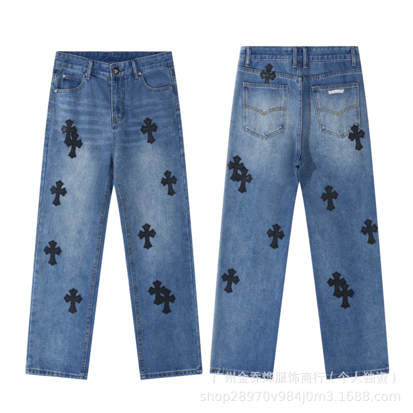 Chrome Hearts Cross-Embellished Black Carpenter Pants - 12
