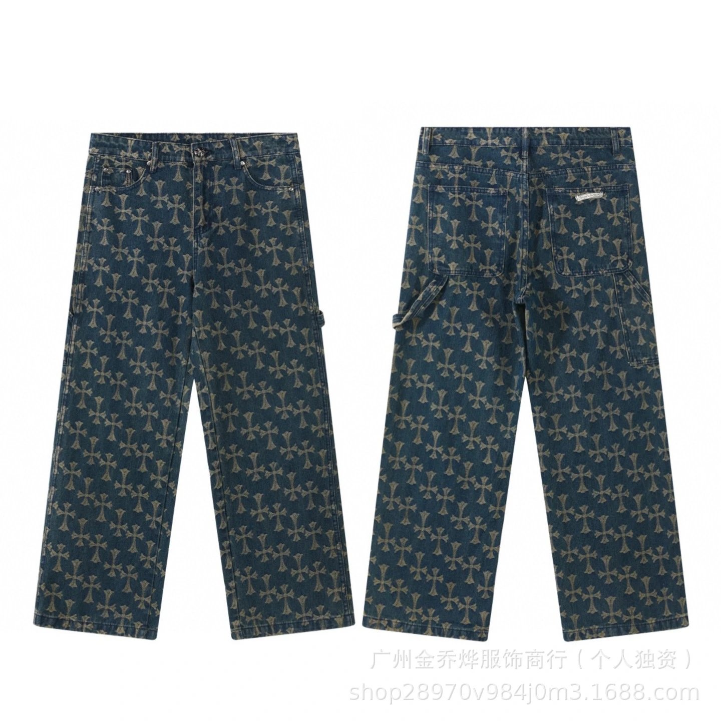 Chrome Hearts Cross-Embellished Black Carpenter Pants - 6