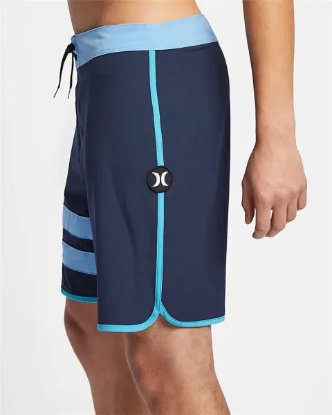 Design Hurley Phantom Boardshorts Navy Blue with Light Blue Stripes Swimwear - 17