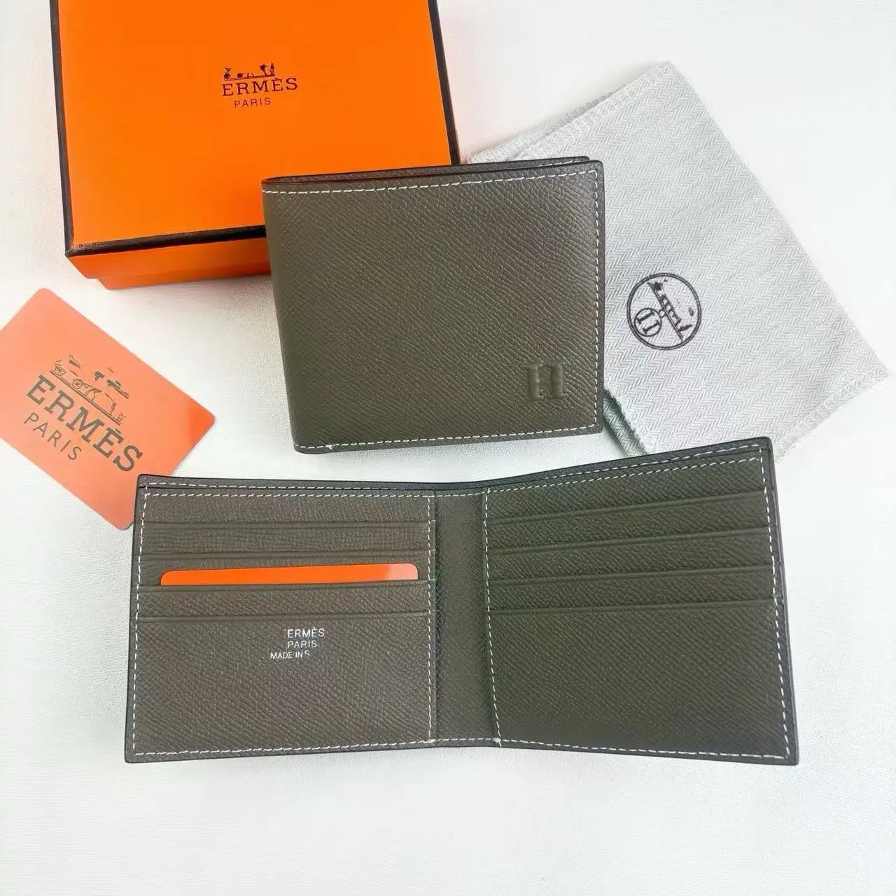 Hermès Bearn Wallet Vert Fonce Epsom Leather Short Wallet - 7