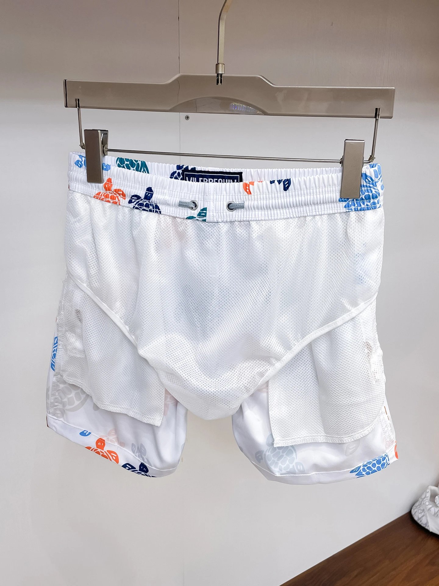 Design Paisley Floral Print Swim Trunks Gray Swimwear - 14