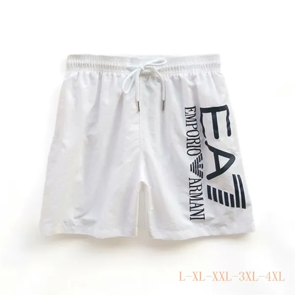 Emporio Armani Logo-Print Swim Shorts Blue Swimwear - 4