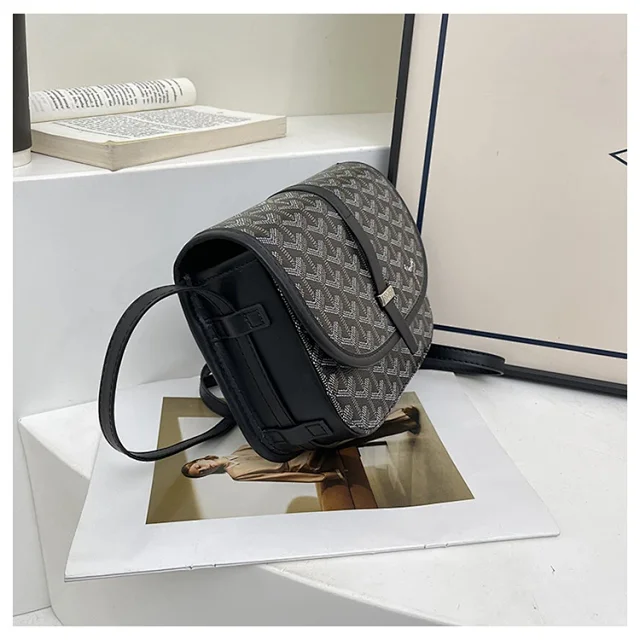 Goyard Crossbody Bags Saddle bag with Goyardine chevron print product detail image 16