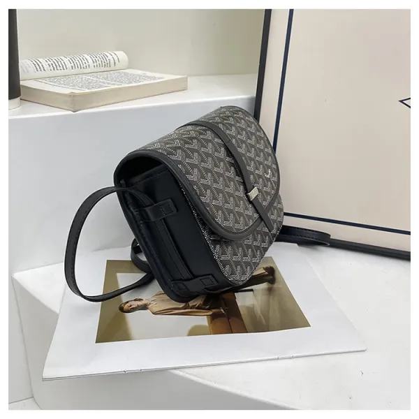 Goyard Saint Louis Mini Gray Chevron Print Saddle Bag Crossbody Bags - 17