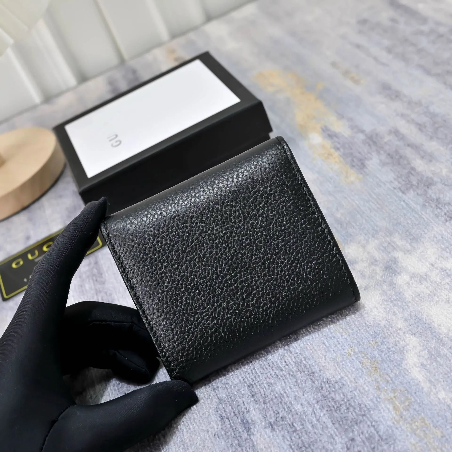 Gucci Horsebit Mini Wallet Black Leather Short Wallet - 8