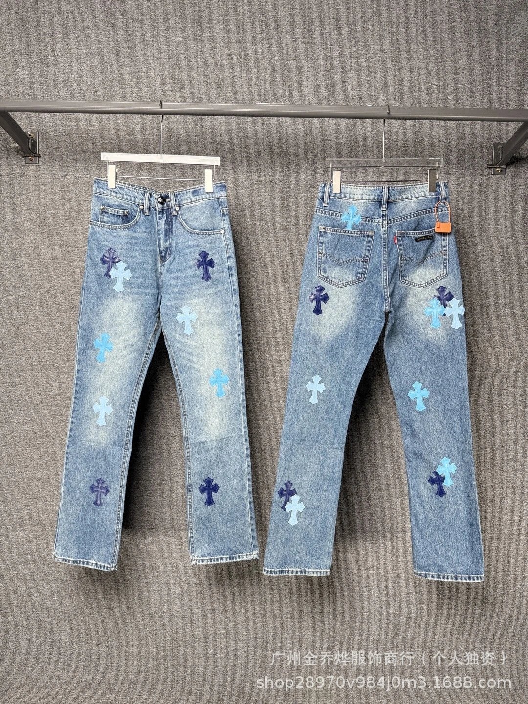 Chrome Hearts Cross-Embellished Black Carpenter Pants - 10
