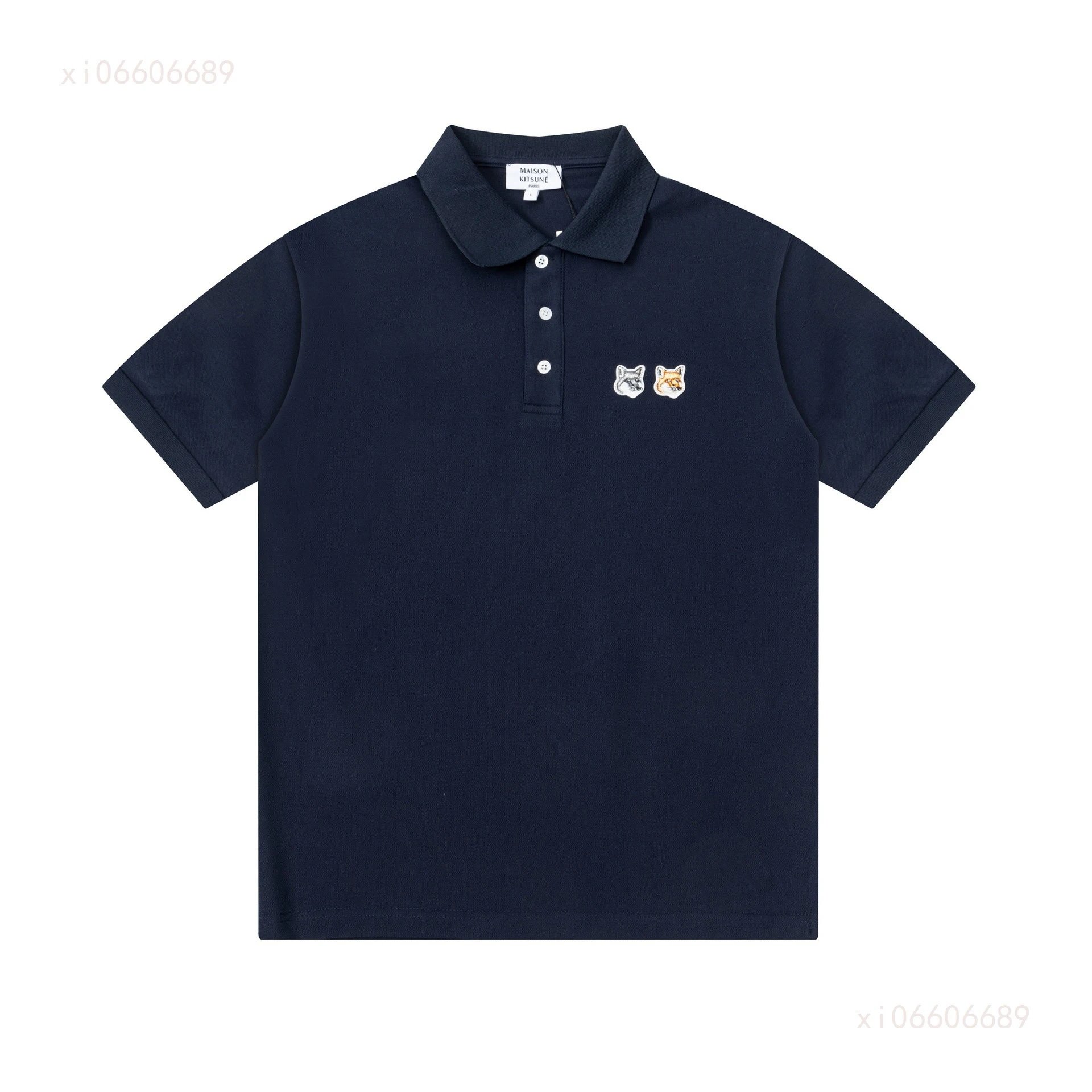 Maison Kitsuné Double Fox Embroidered Polo Black Polo Shirt - 16