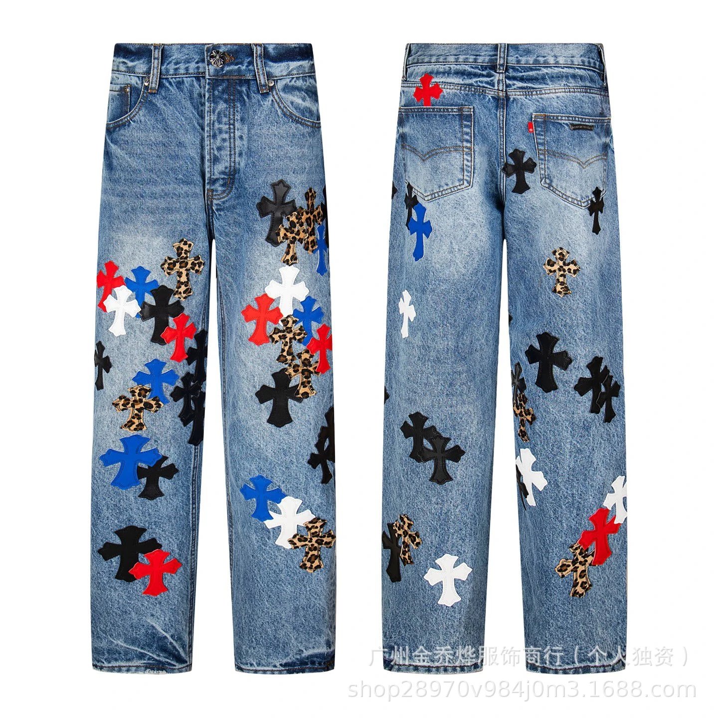 Chrome Hearts Cross-Embellished Black Carpenter Pants - 23