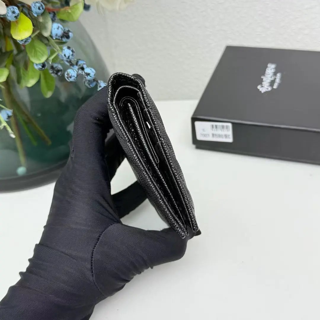 Saint Laurent Monogramme Wallet Black Stingray Leather Short Wallet - 14