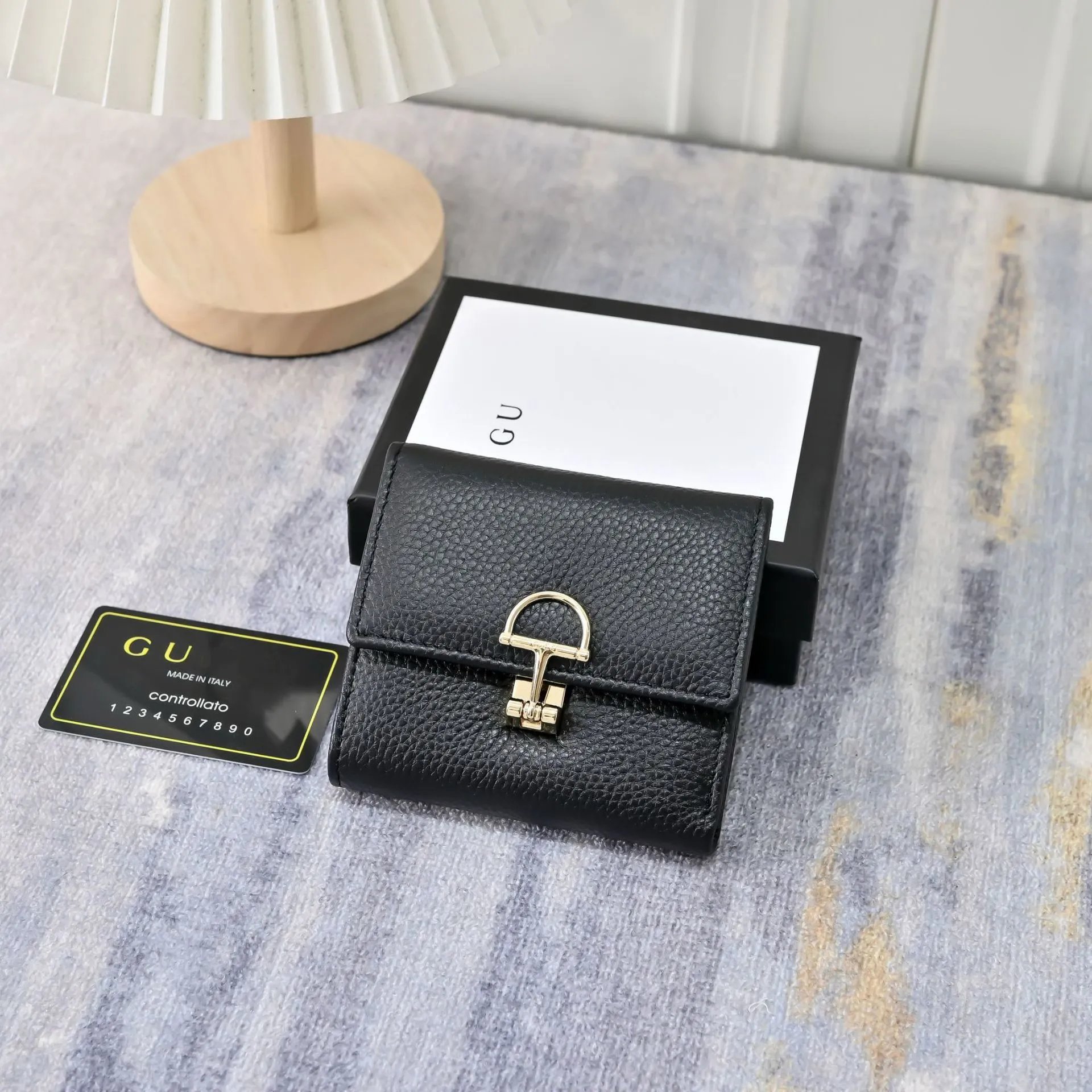 Gucci Horsebit Mini Wallet Black Leather Short Wallet - 7