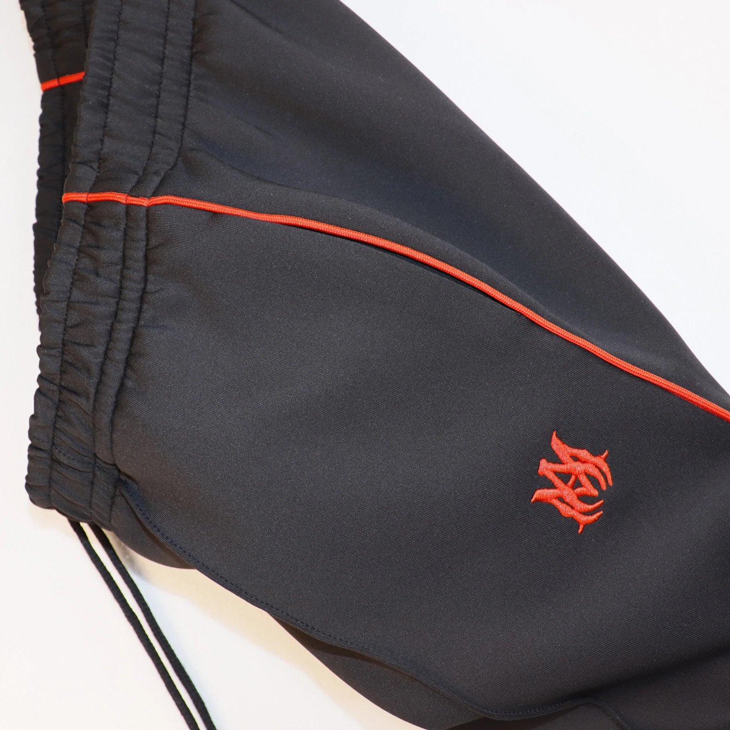 Design Track Pants Red with Green Stripe and Embroidered Logo Sweatpants - 5