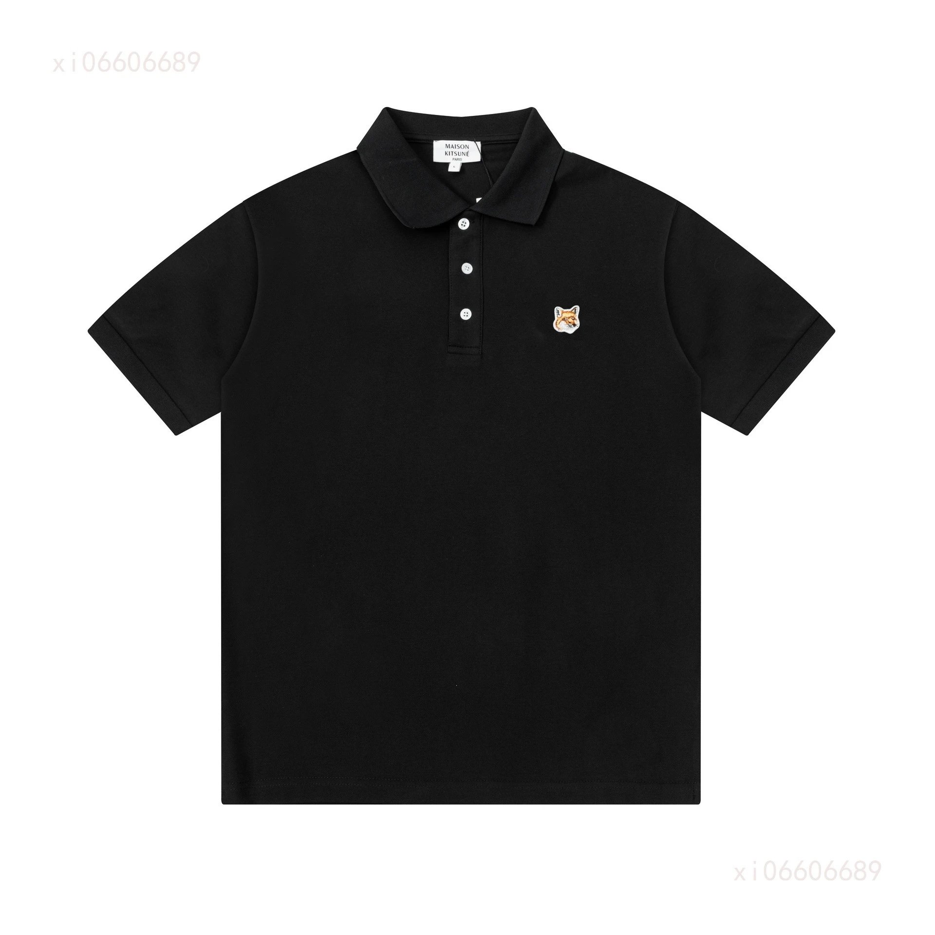 Maison Kitsuné Double Fox Embroidered Polo Black Polo Shirt - 17