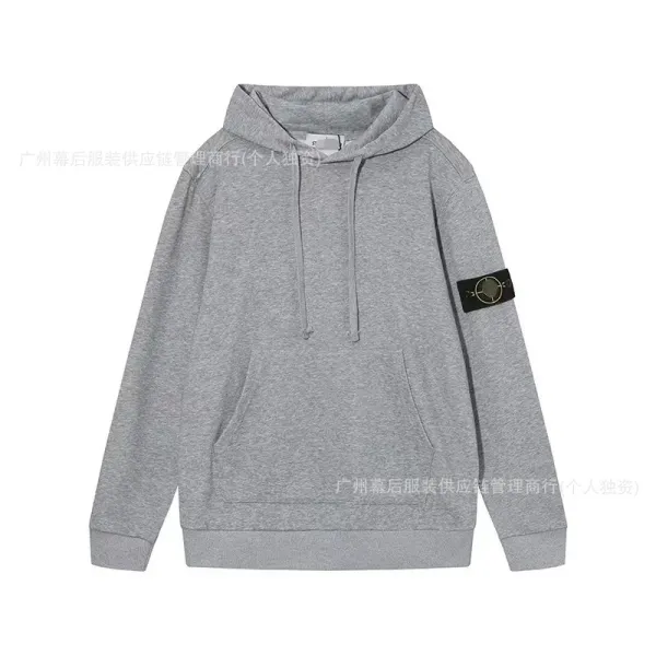 Stone Island White Compass Patch Hoodie - 9