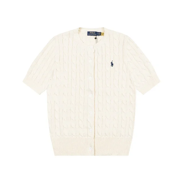 Polo Ralph Lauren Knitwear Cable-Knit Short-Sleeve Button-Front Cardigan product detail image 2