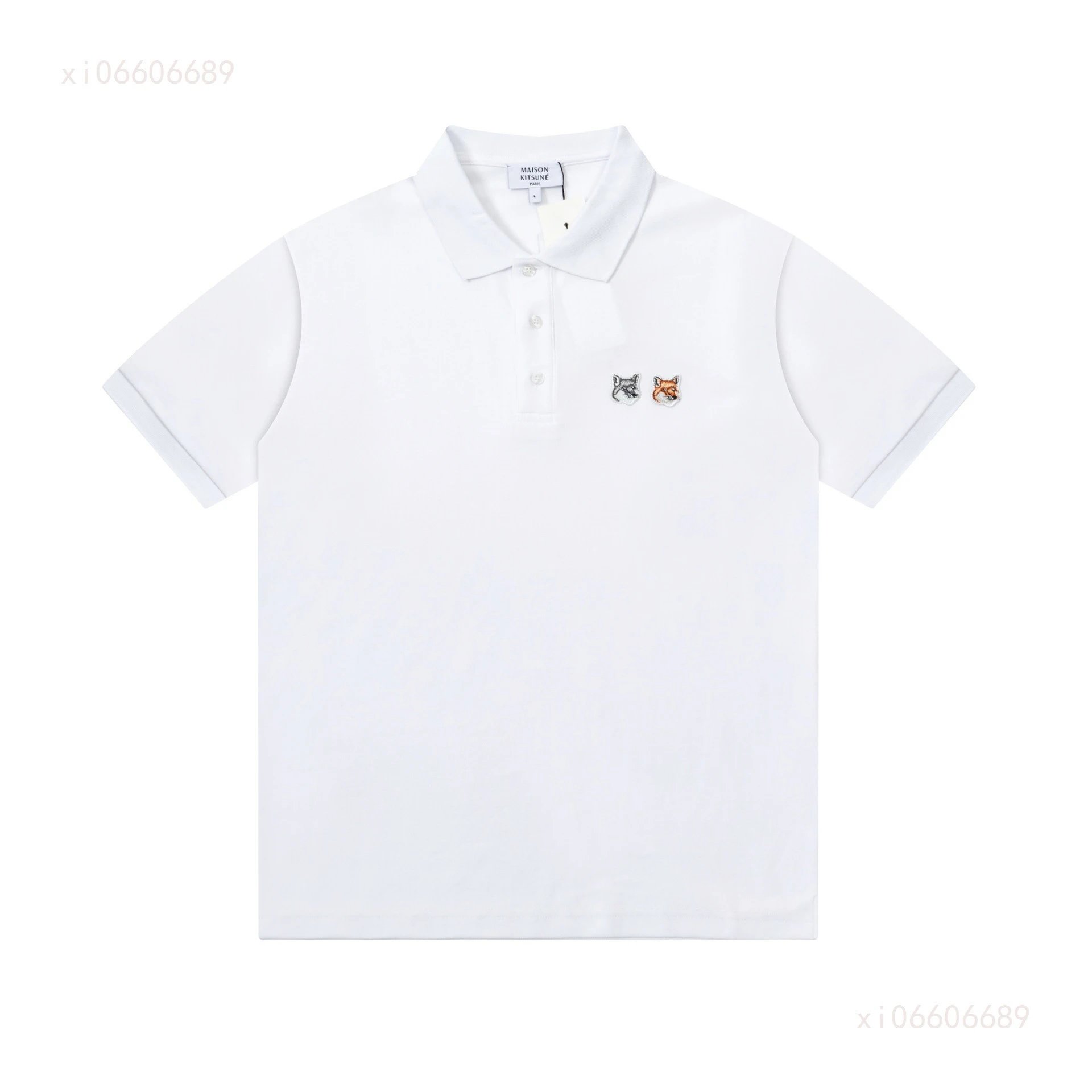 Maison Kitsuné Double Fox Embroidered Polo Black Polo Shirt - 14
