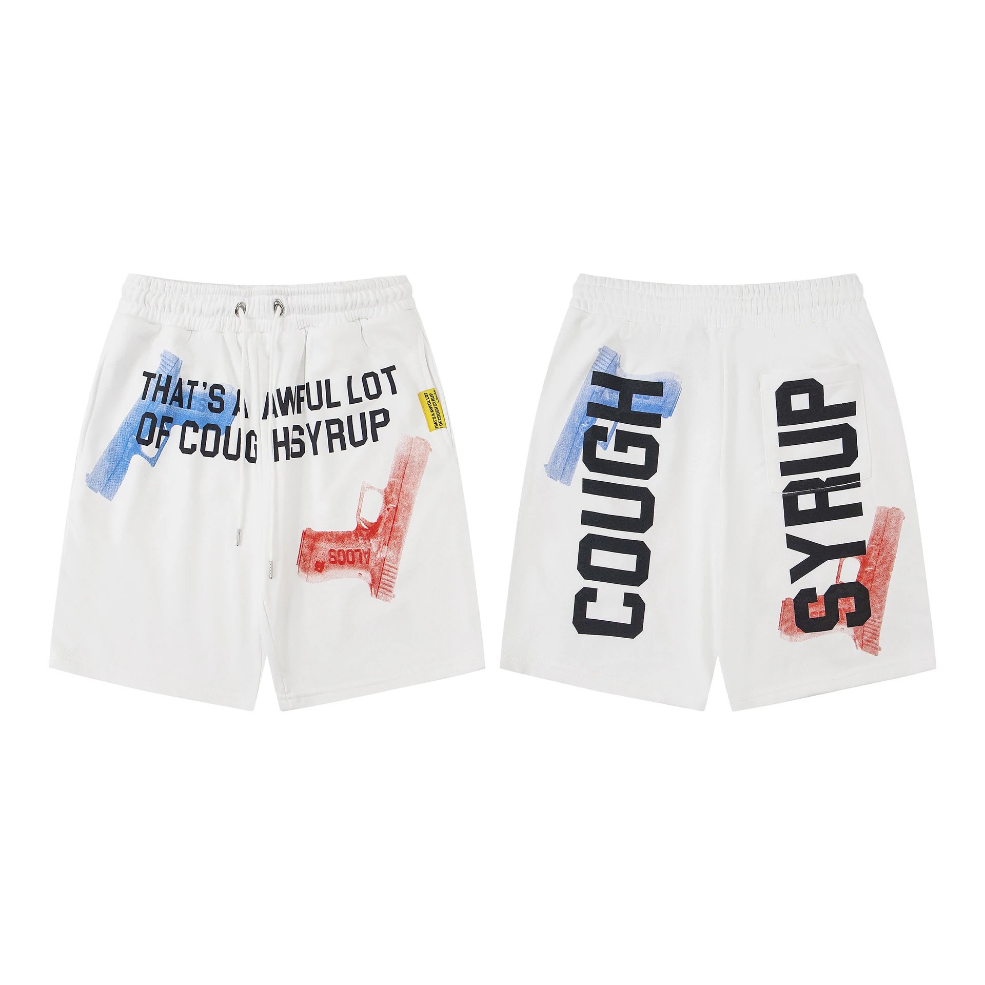 Design Cough Syrup Graphic Sweatshorts Black Shorts - 3