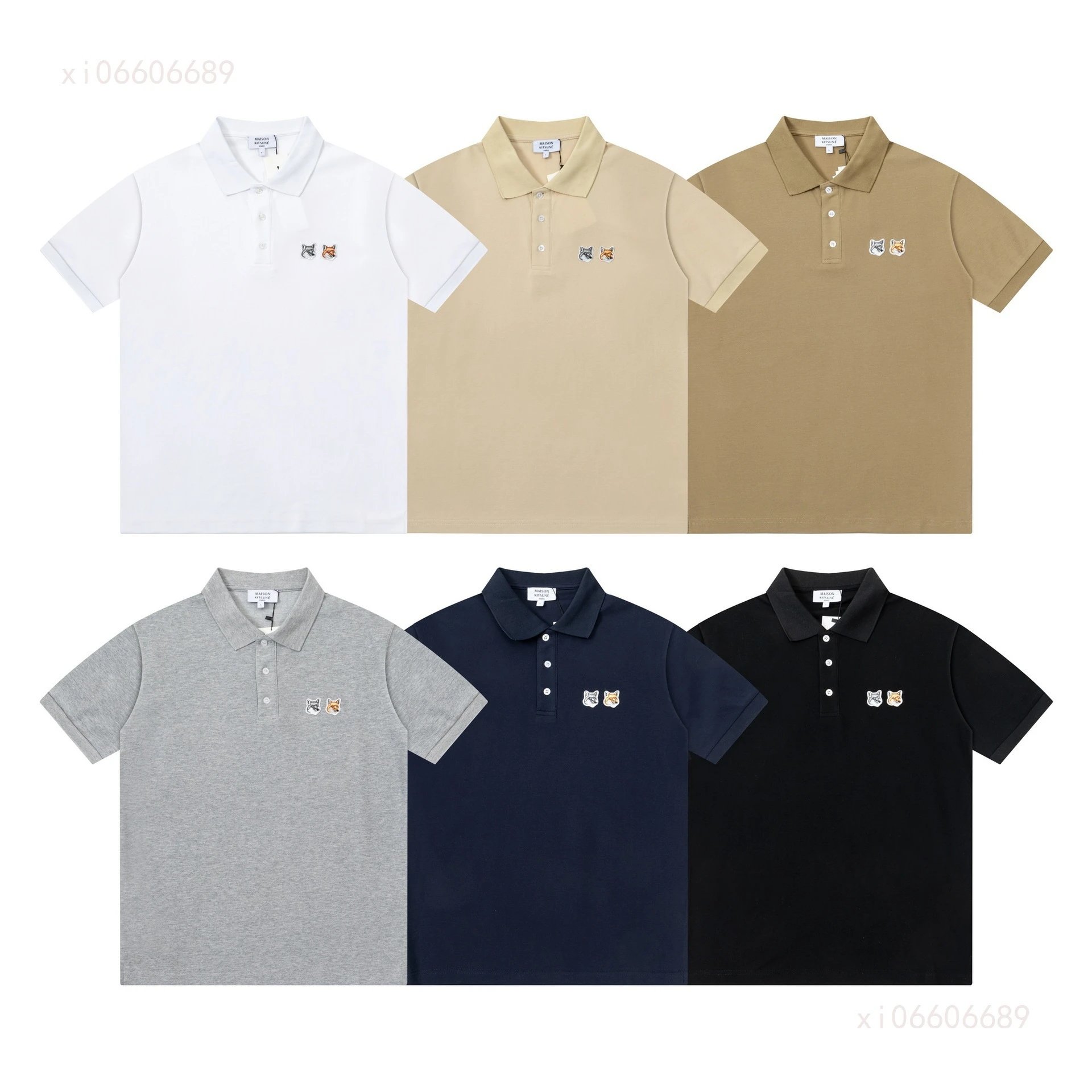 Maison Kitsuné Double Fox Embroidered Polo Black Polo Shirt - 4