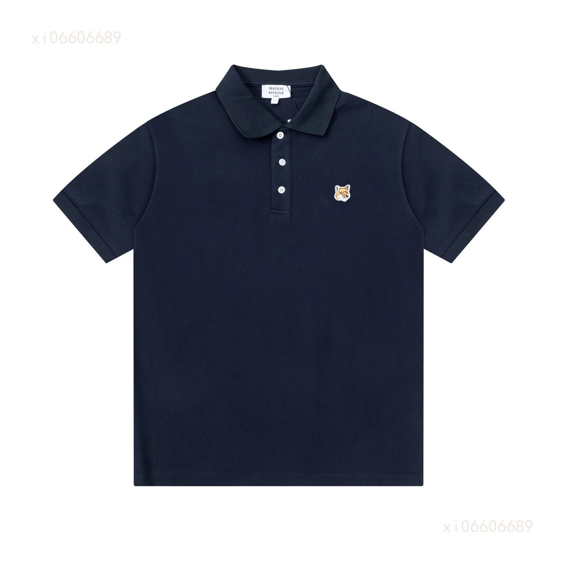 Maison Kitsuné Double Fox Embroidered Polo Black Polo Shirt - 20