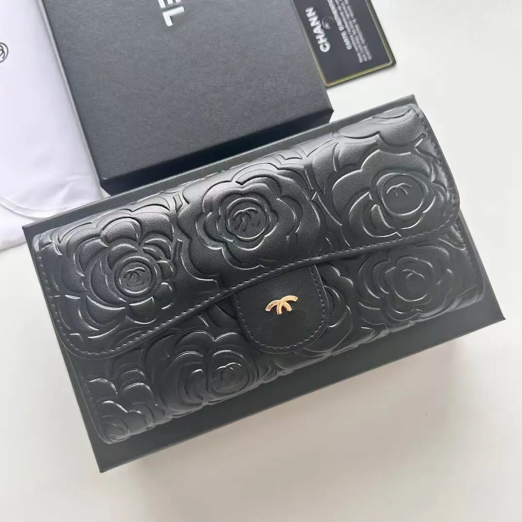 Chanel Classic Flap Wallet Black Quilted Leather Long Wallet - 7