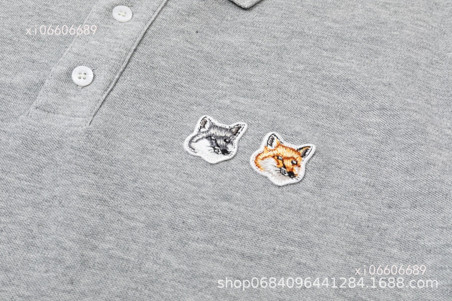 Maison Kitsuné Double Fox Embroidered Polo Black Polo Shirt - 28