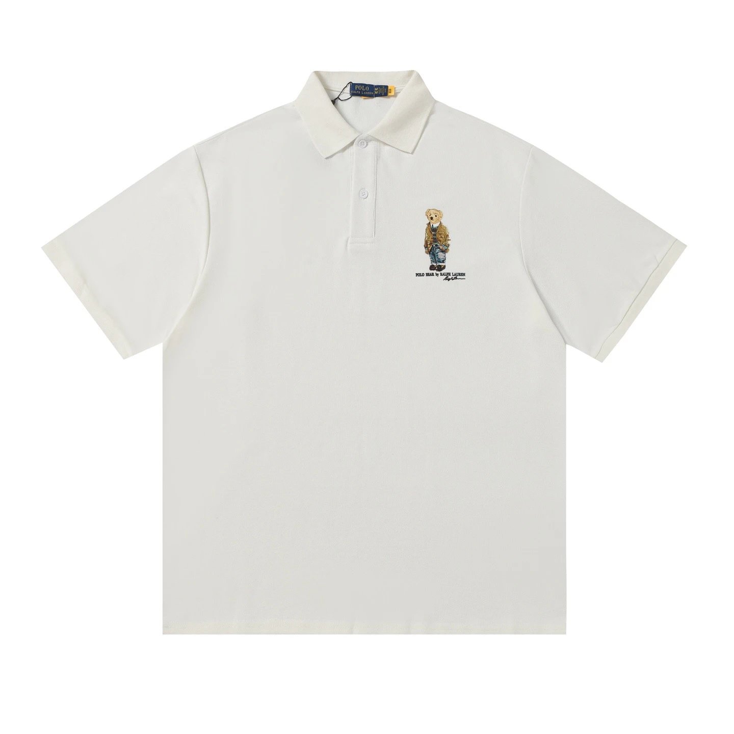 Polo Ralph Lauren Shirts Short-Sleeve Bear Embroidered Shirt — White