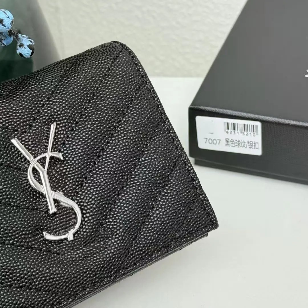 Saint Laurent Monogramme Wallet Black Stingray Leather Short Wallet - 10
