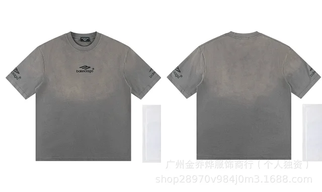 Balenciaga T-Shirts Short-Sleeve Distressed T-Shirt product detail image 16