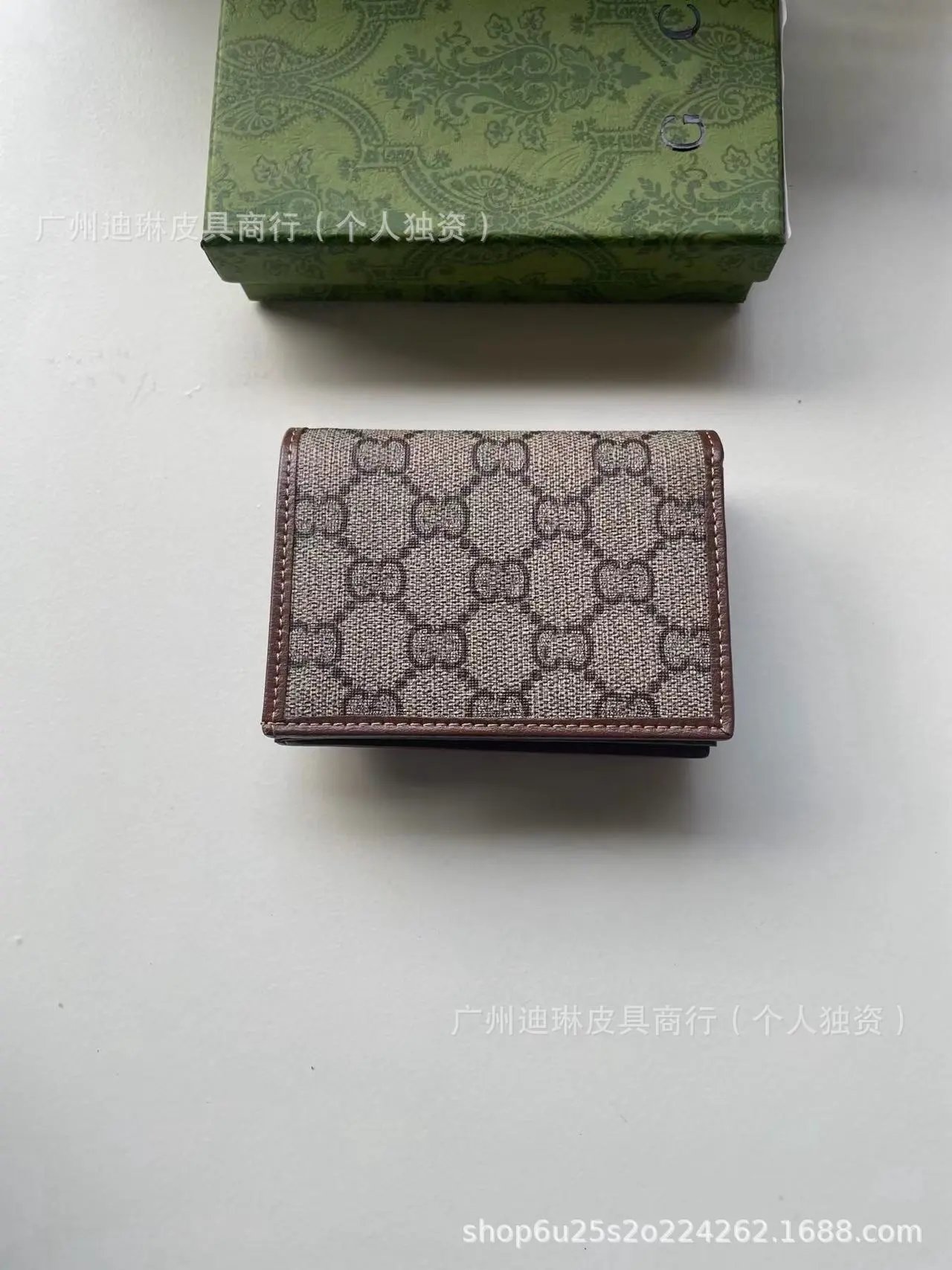 Gucci Horsebit 1955 Mini Wallet Beige GG Canvas with Black Leather Short Wallet - 8