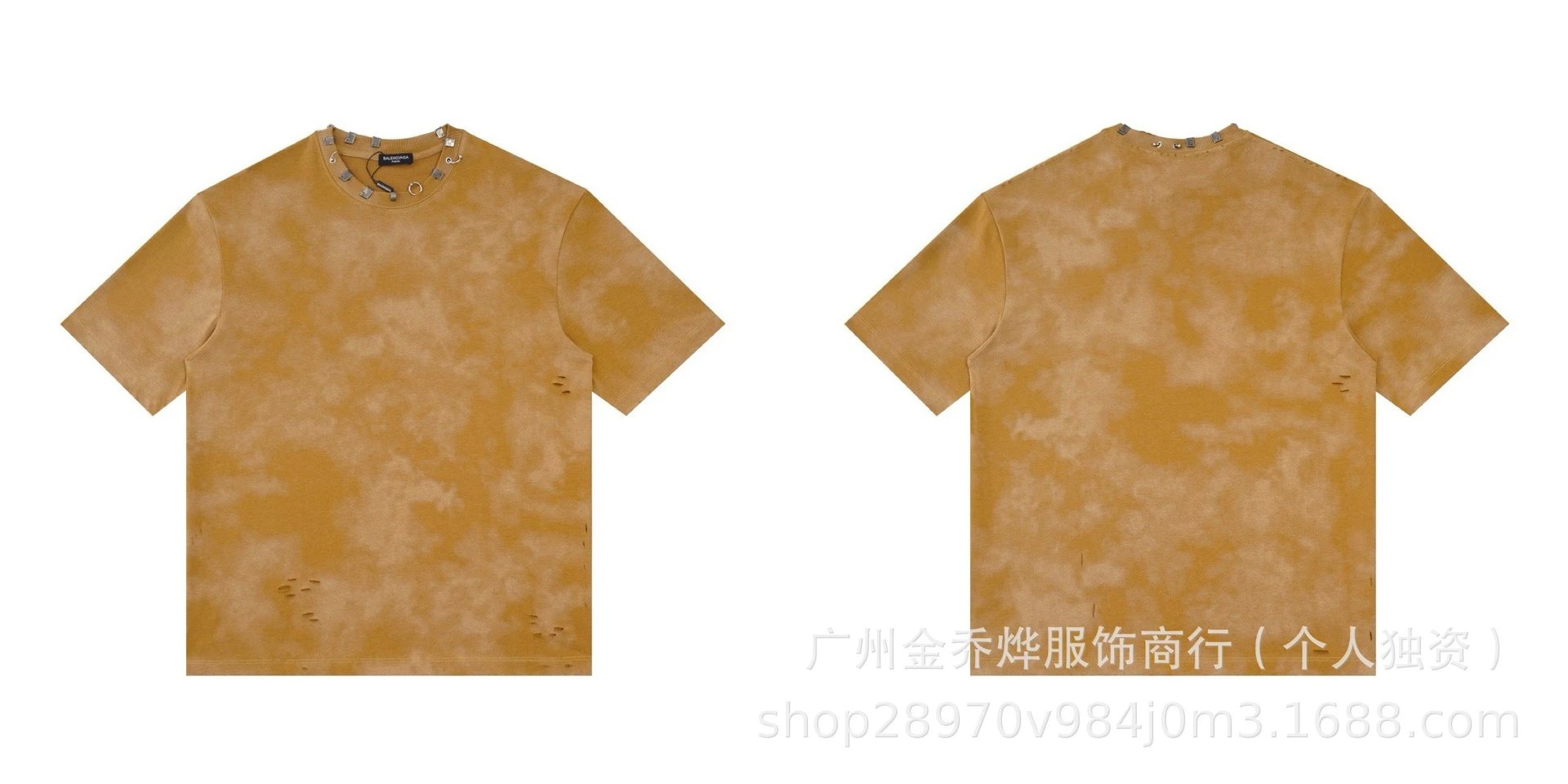 Balenciaga Logo Wave Tie-Dye T-Shirt Pink - 8