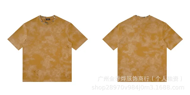 Balenciaga T-Shirts Short-Sleeve Distressed T-Shirt product detail image 7