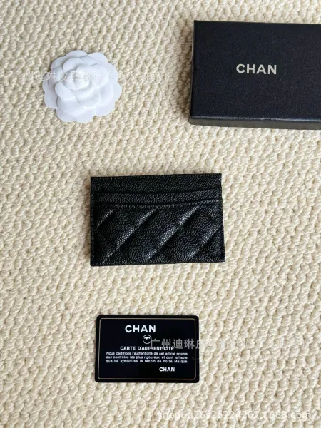 Chanel Classic Quilted Card Holder Navy Blue - 23