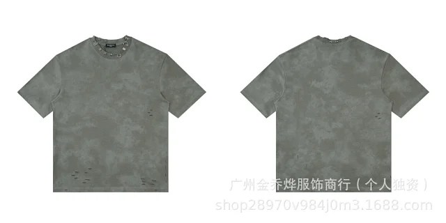 Balenciaga T-Shirts Short-Sleeve Distressed T-Shirt product detail image 10