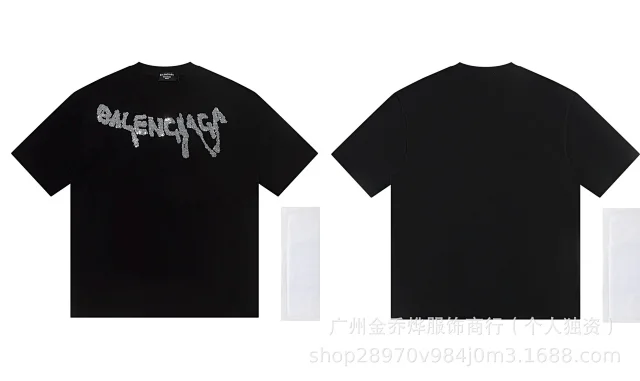 Balenciaga T-Shirts Short-Sleeve Distressed T-Shirt product detail image 36