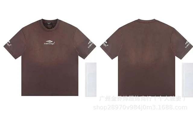 Balenciaga T-Shirts Short-Sleeve Distressed T-Shirt product detail image 13