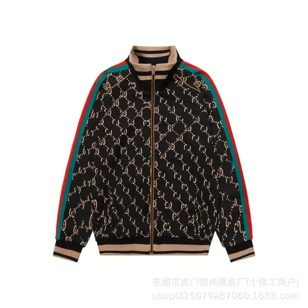 Gucci Track Jacket Black Beige GG Web Striped Outerwear - 20