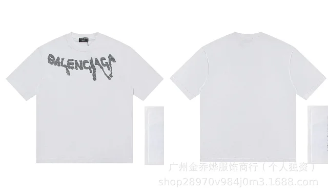 Balenciaga T-Shirts Short-Sleeve Distressed T-Shirt product detail image 37