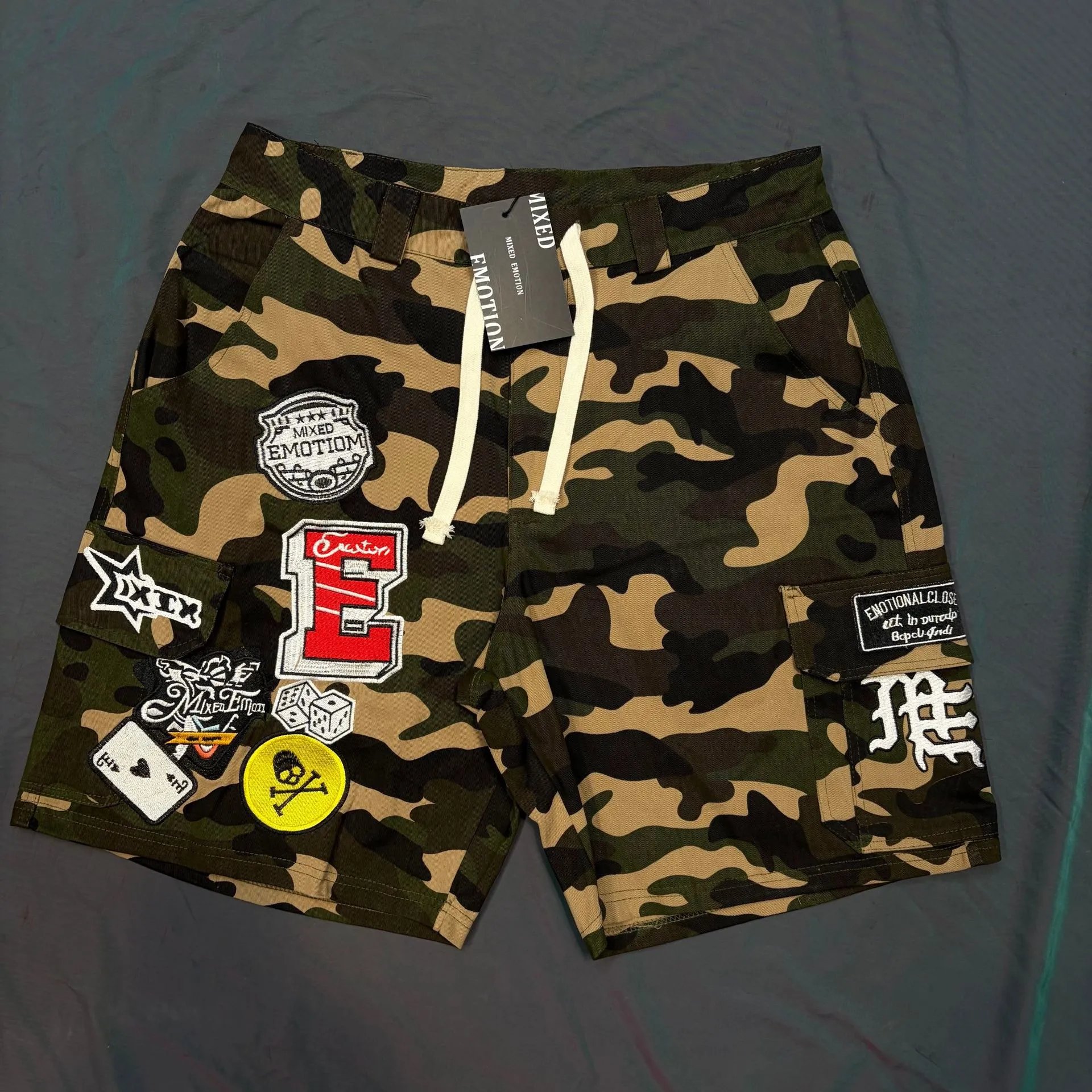 Mixed Emotion Shorts Camouflage Patch Cargo image 3