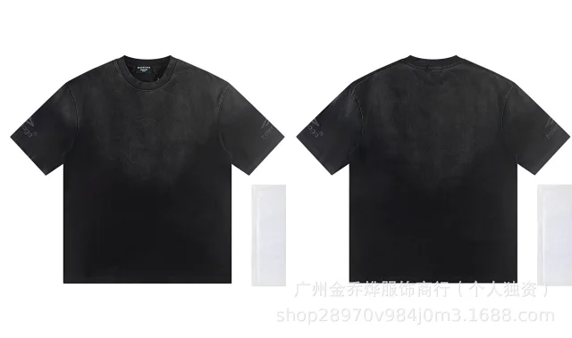 Balenciaga T-Shirts Short-Sleeve Distressed T-Shirt product detail image 14