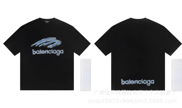 Balenciaga Logo Graphic Print Black T-Shirt - 1