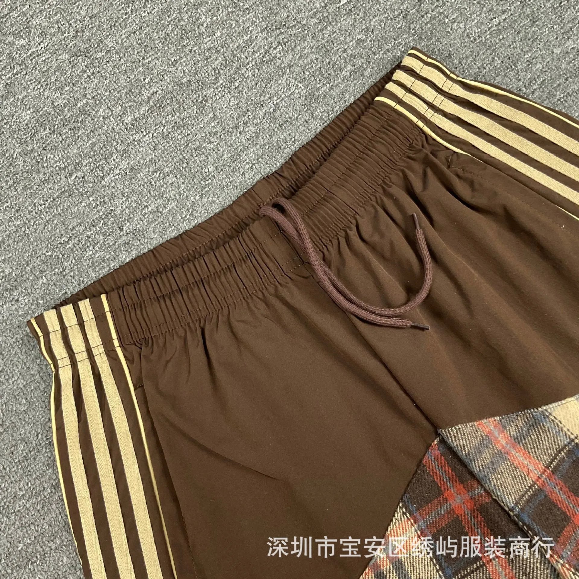 Design Plaid Panel Shorts Red Black Multicolor Shorts - 14