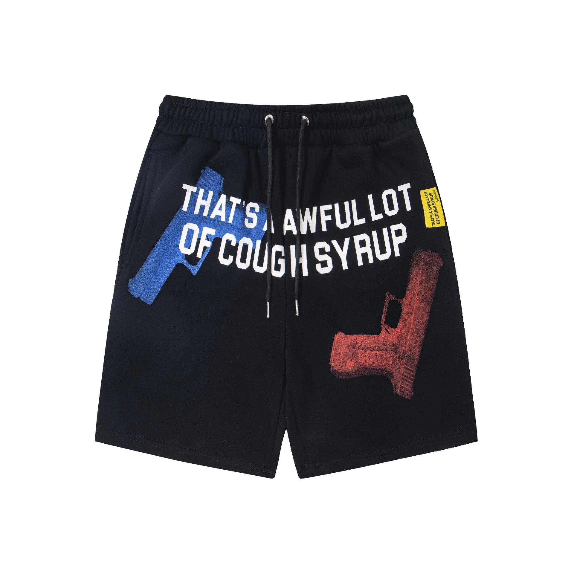 Design Cough Syrup Graphic Sweatshorts Black Shorts - 5
