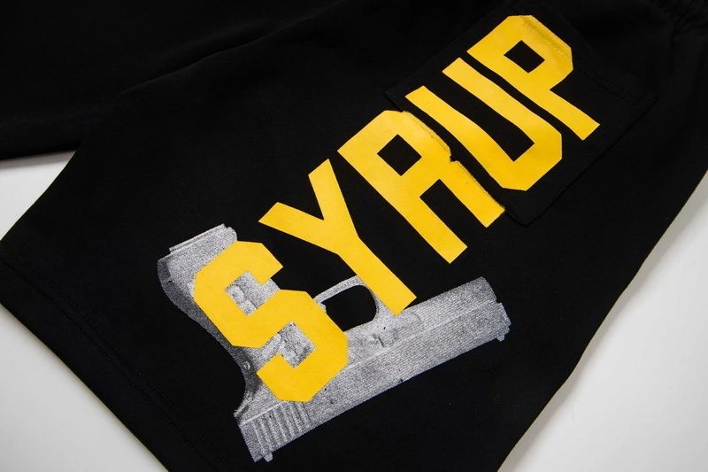 Design Cough Syrup Graphic Sweatshorts Black Shorts - 9