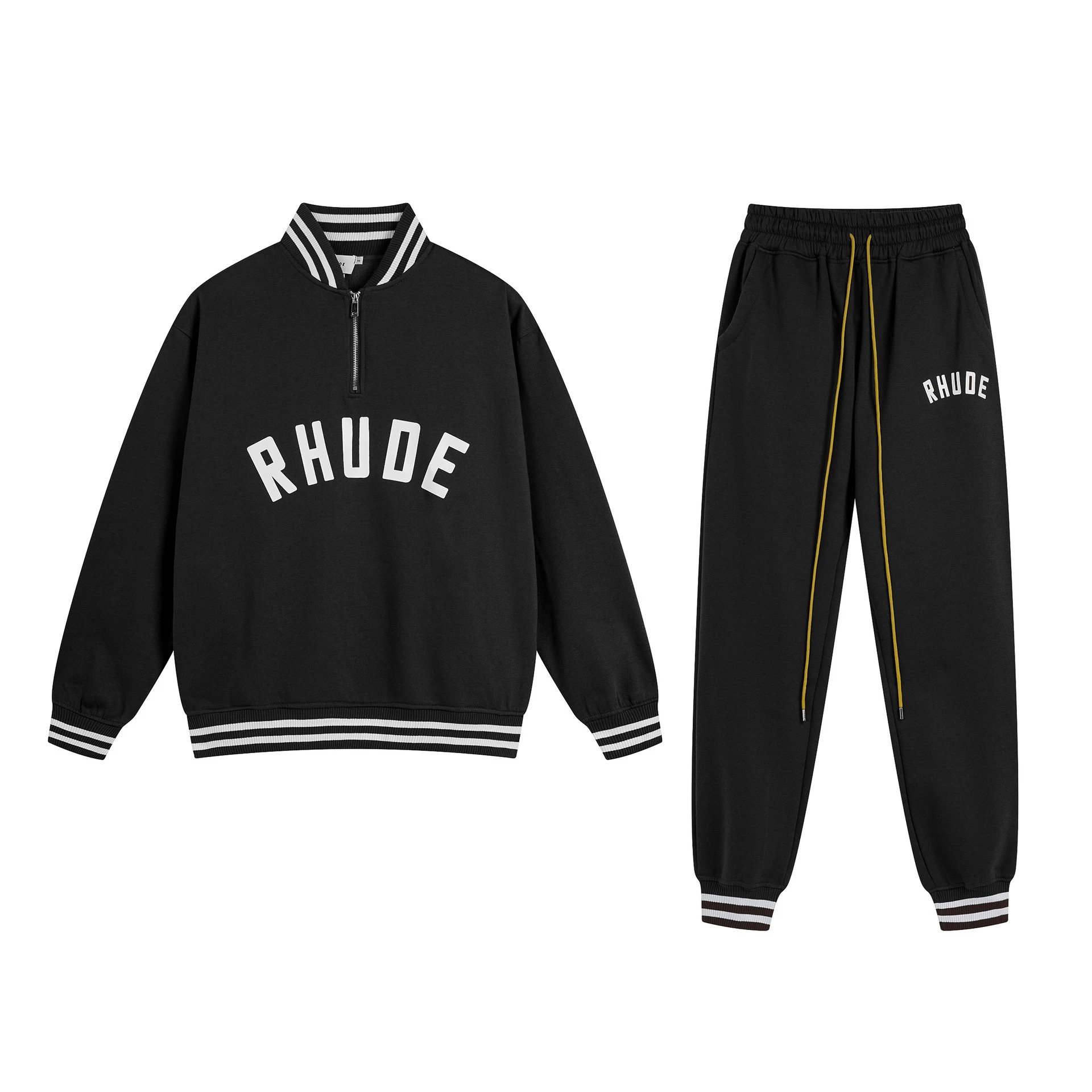 Rhude Technical Track Pants Light Gray with Cream Panels - 20